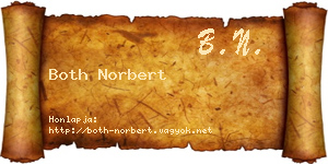 Both Norbert névjegykártya
